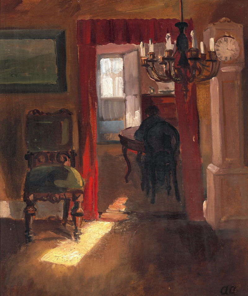 Skagen-inredning med en ljussträng på golvet - Anna Ancher