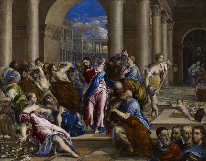 Uppbrytningen av tempelhandlarna - El Greco