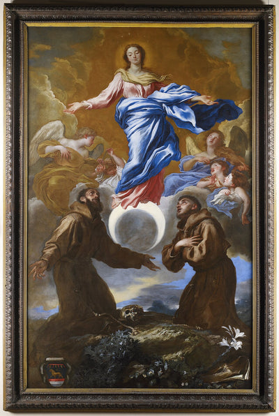 L'Immaculée Conception avec les saints François d'Assise et Antoine de Padoue - Giovanni Benedetto Castiglione