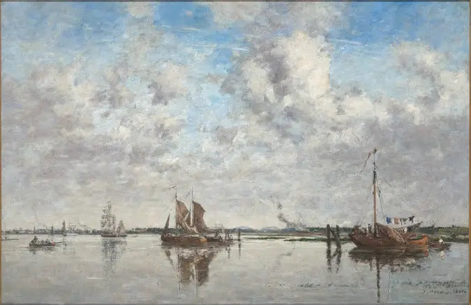 Meuse i Rotterdam - Eugène Boudin