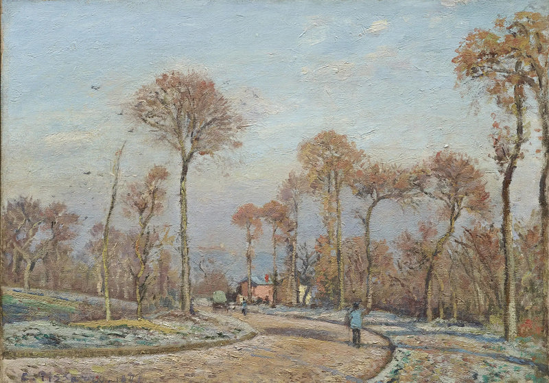 Vägen till Versailles, Louveciennes: Morgonfrost - Camille Pissarro