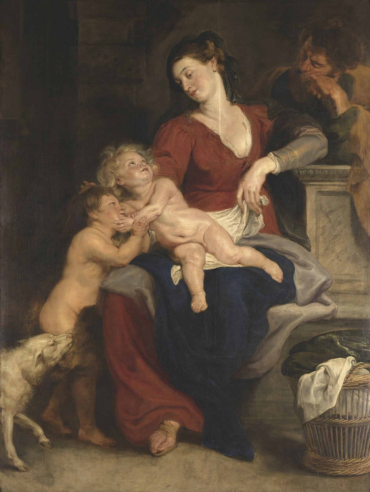 Den heliga familjen i korgen - Peter Paul Rubens
