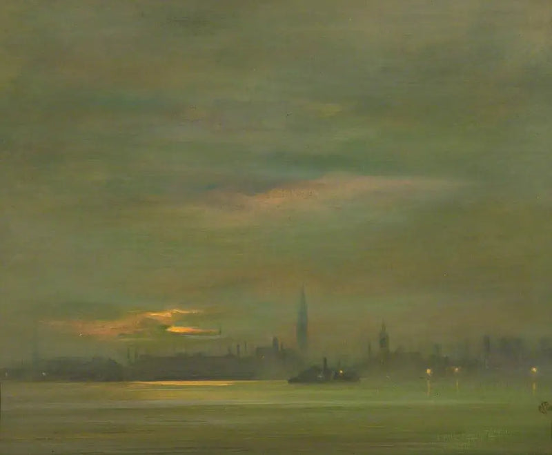 Themsen, på kvällen - James Abbott McNeill Whistler