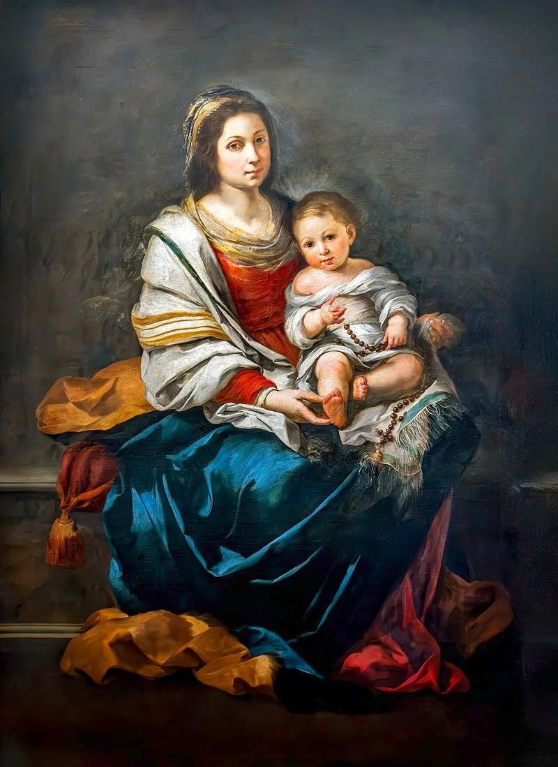 Jungfrun med rosenkransen - Bartolomé Esteban Murillo