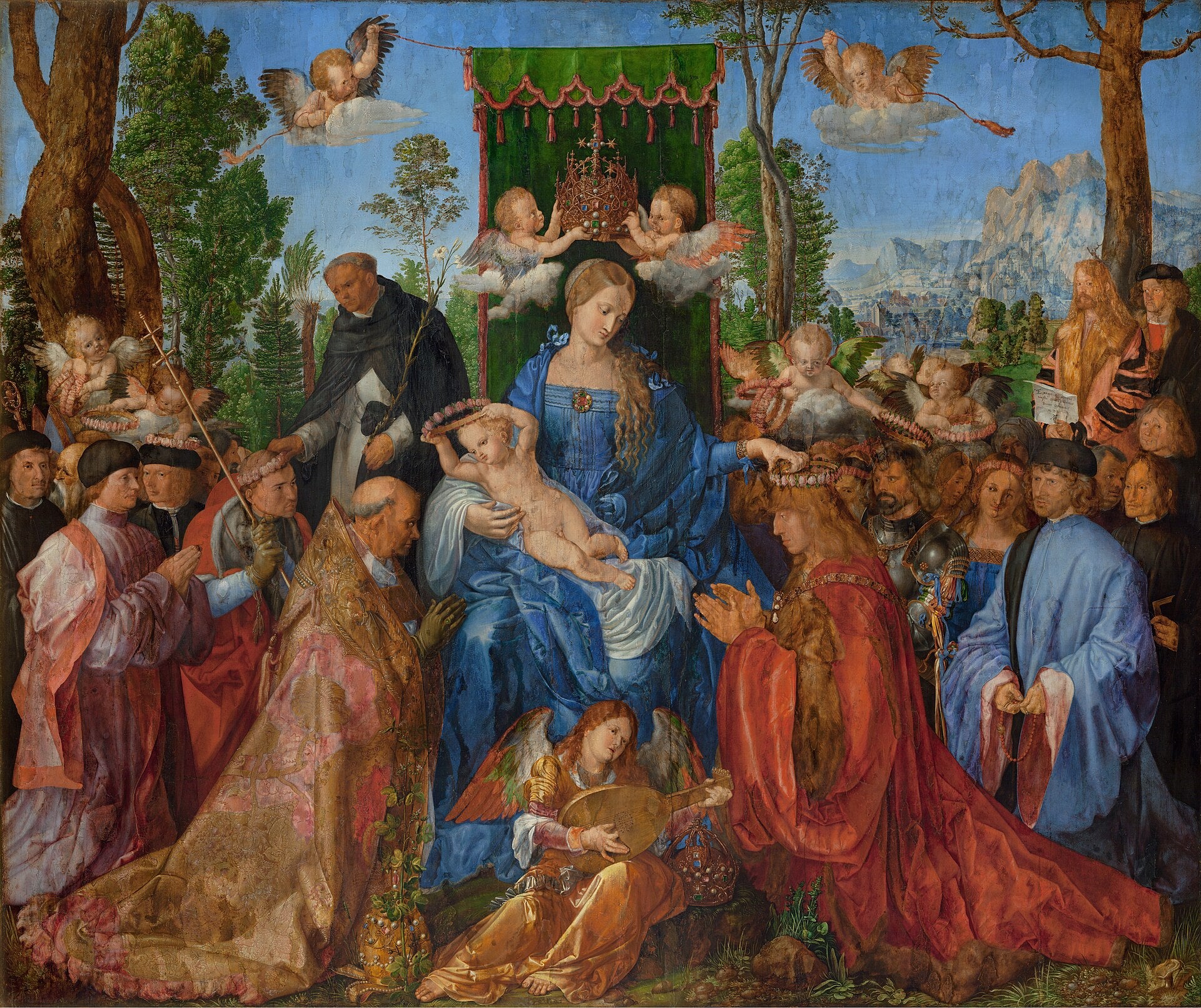 Jungfrun av rosenkransen - Albrecht Dürer