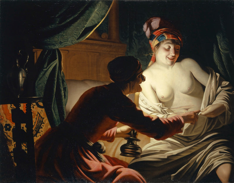 Jakten på loppor med ljus av ett ljus - Gerrit van Honthorst