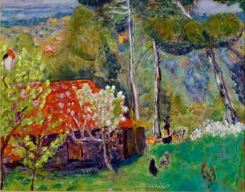 Gården med det röda taket - Pierre Bonnard