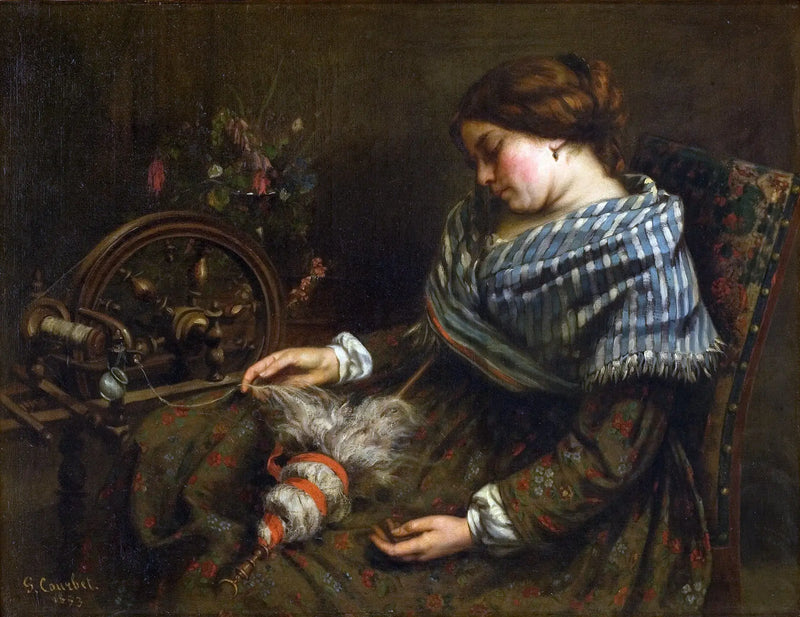 Den sovande spinnerskan - Gustave Courbet