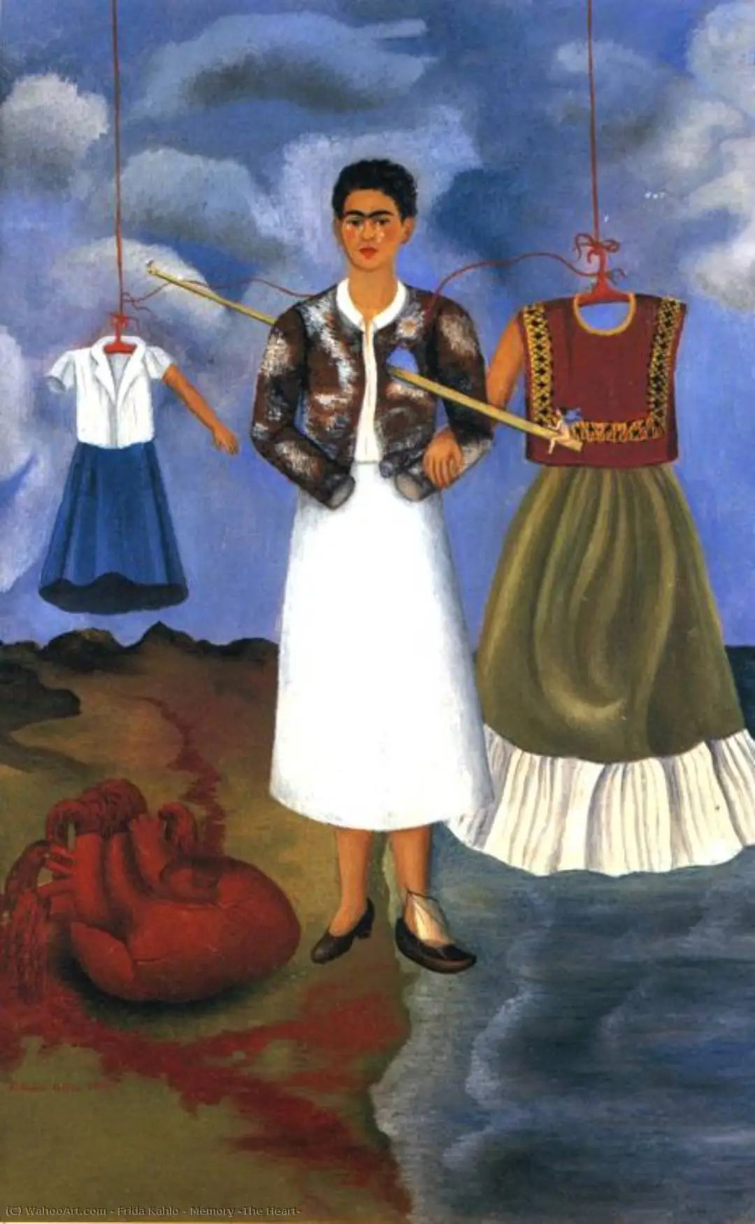 Reproduction du tableau « La mémoire ou le cœur - Frida Kahlo » par Alpha Reproduction en peinture à l’huile