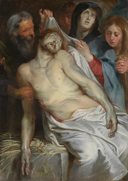 Sorgedöd (centrala panelen av Jan Michielsen och hans hustru Maria Maes gravskrift) - Peter Paul Rubens