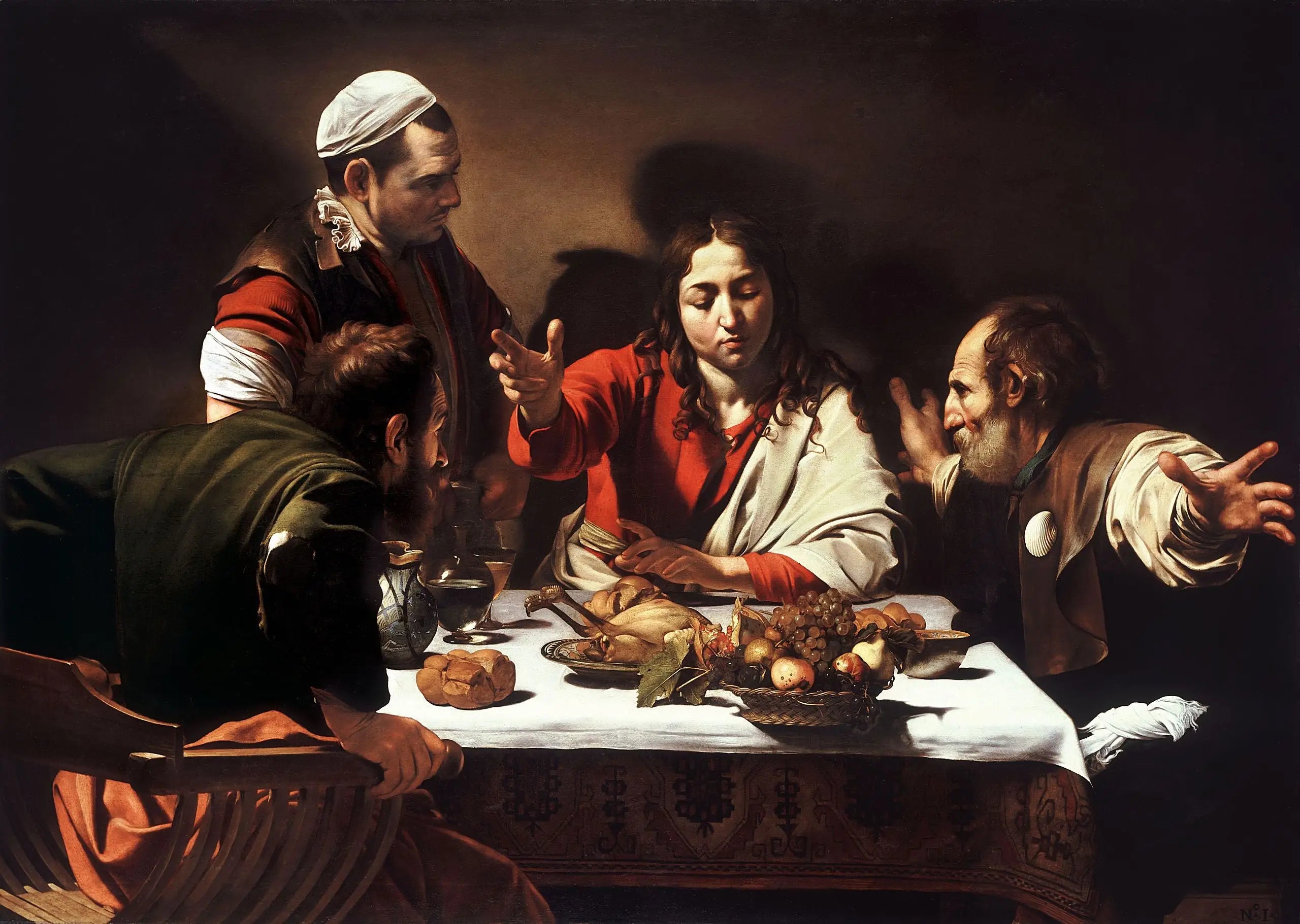 Reproduction du tableau « Le Souper à Emmaüs - Le Caravage » par Alpha Reproduction en peinture à l’huile