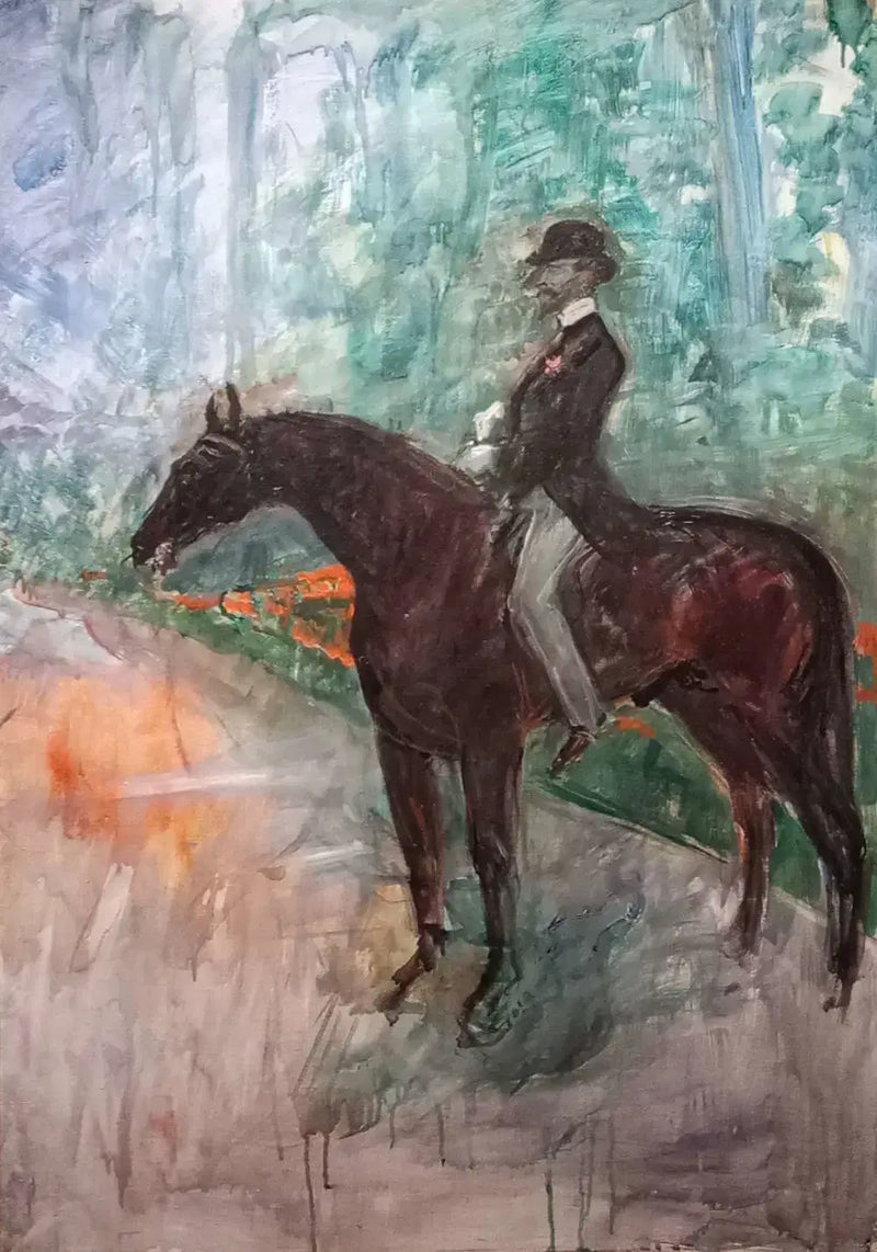 Greven av Toulouse-Lautrec till häst - Henri de Toulouse-Lautrec