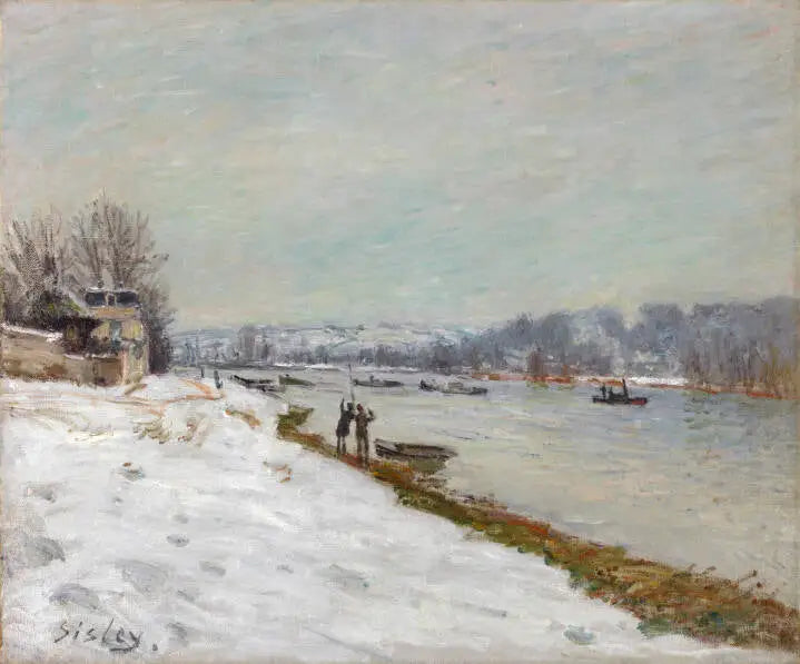 Billancourtkajen - Snö - Alfred Sisley