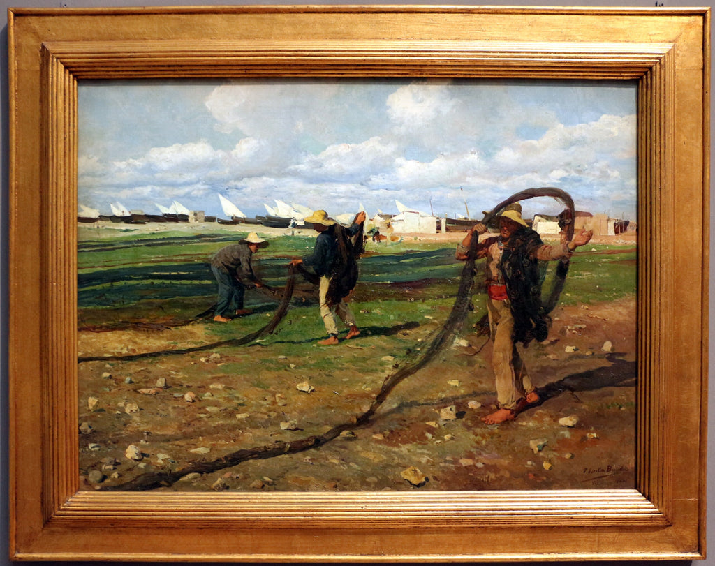 Fiskarna samlar sina nät - Joaquín Sorolla