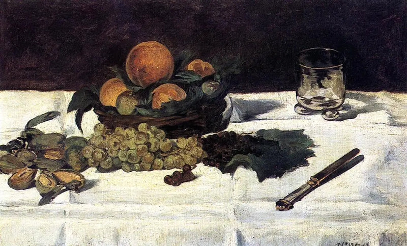 Stilleben med glas och frukter - Édouard Manet