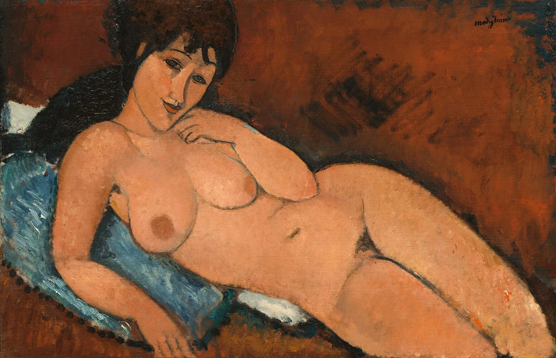 Nu på en blå kudde - Amedeo Modigliani