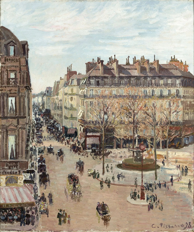 Paris, Rue Saint-Honoré, Solens Effekt, Eftermiddag - Camille Pissarro