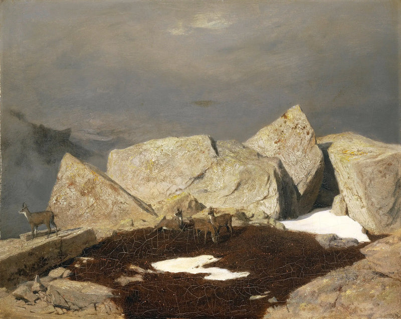 Berglandskap med chamois - Arnold Böcklin