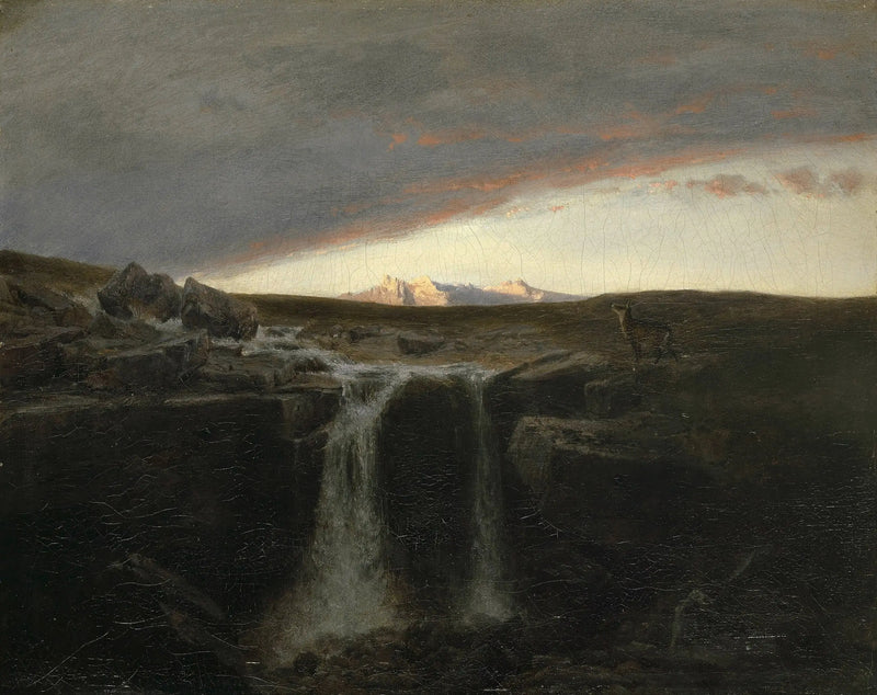 Berglandskap med ett vattenfall - Arnold Böcklin