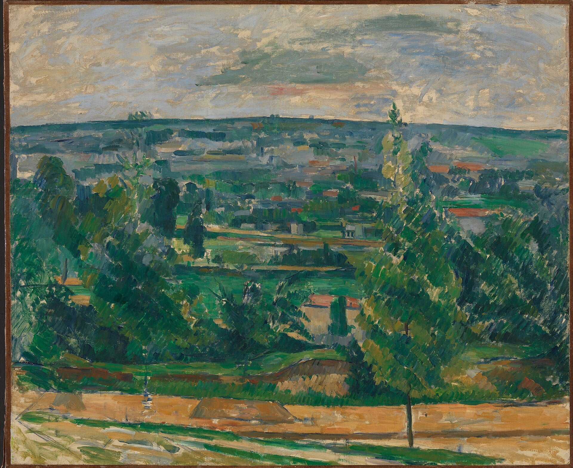 Reproduction du tableau « Paysage près de Melun - Paul Cézanne » par Alpha Reproduction en peinture à l’huile