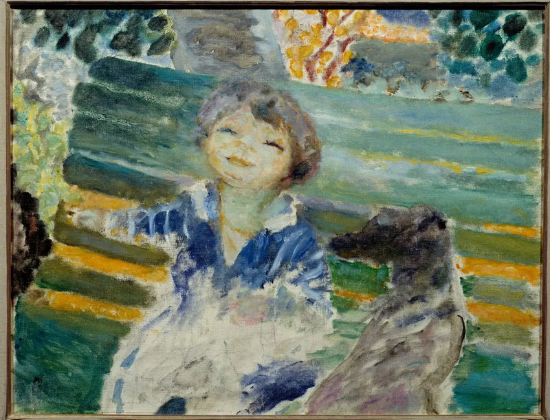 Liten flicka och hennes hund - Pierre Bonnard