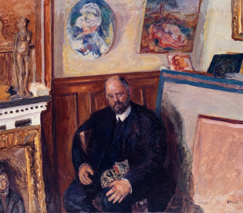 Porträtt av Ambroise Vollard med katt - Pierre Bonnard