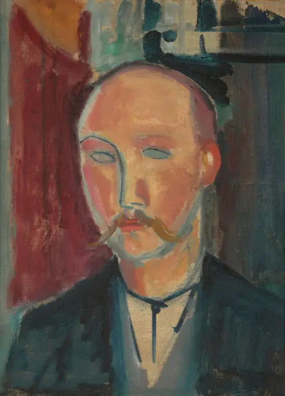 Porträtt av en man med mustasch - Amedeo Modigliani