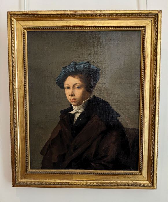 Porträtt av ung man med blå basker - Eugène Delacroix