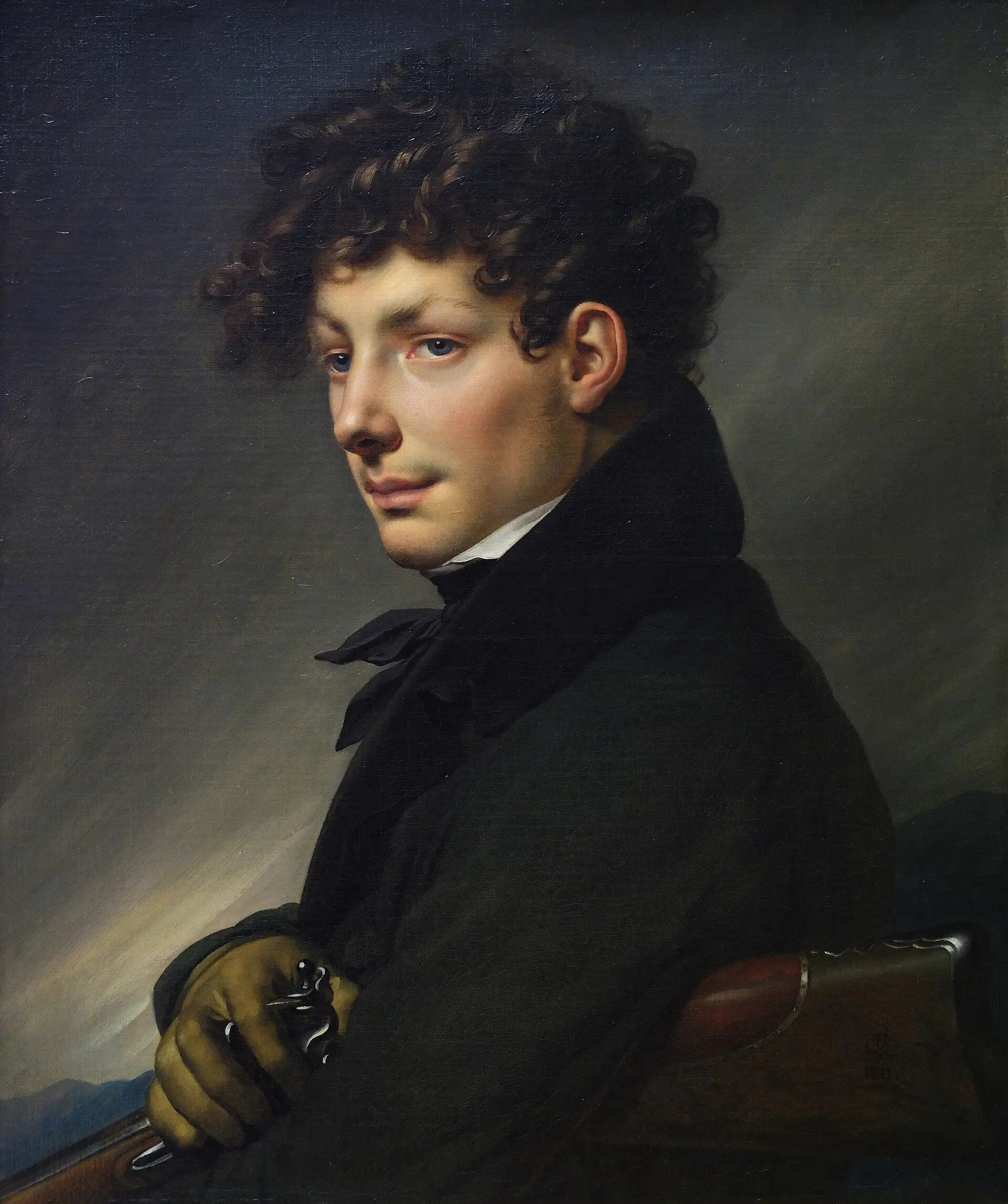 Portrait de jeune homme en chasseur - Anne-Louis Girodet - Alpha Reproduction