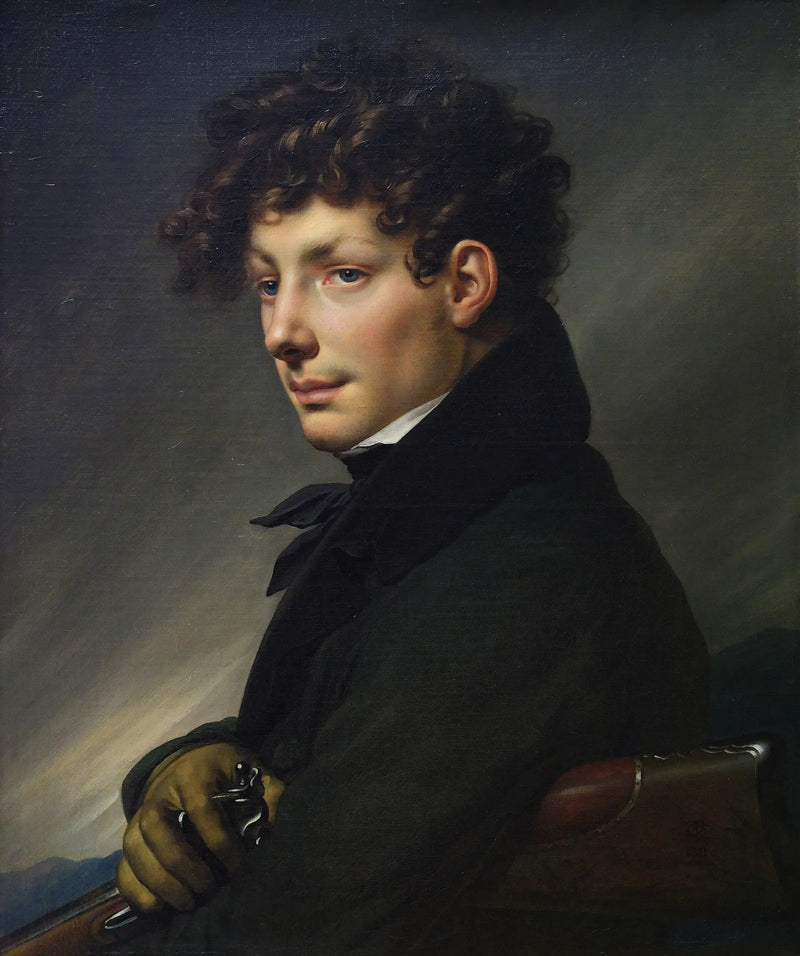 Porträtt av en ung man som jägare - Anne-Louis Girodet