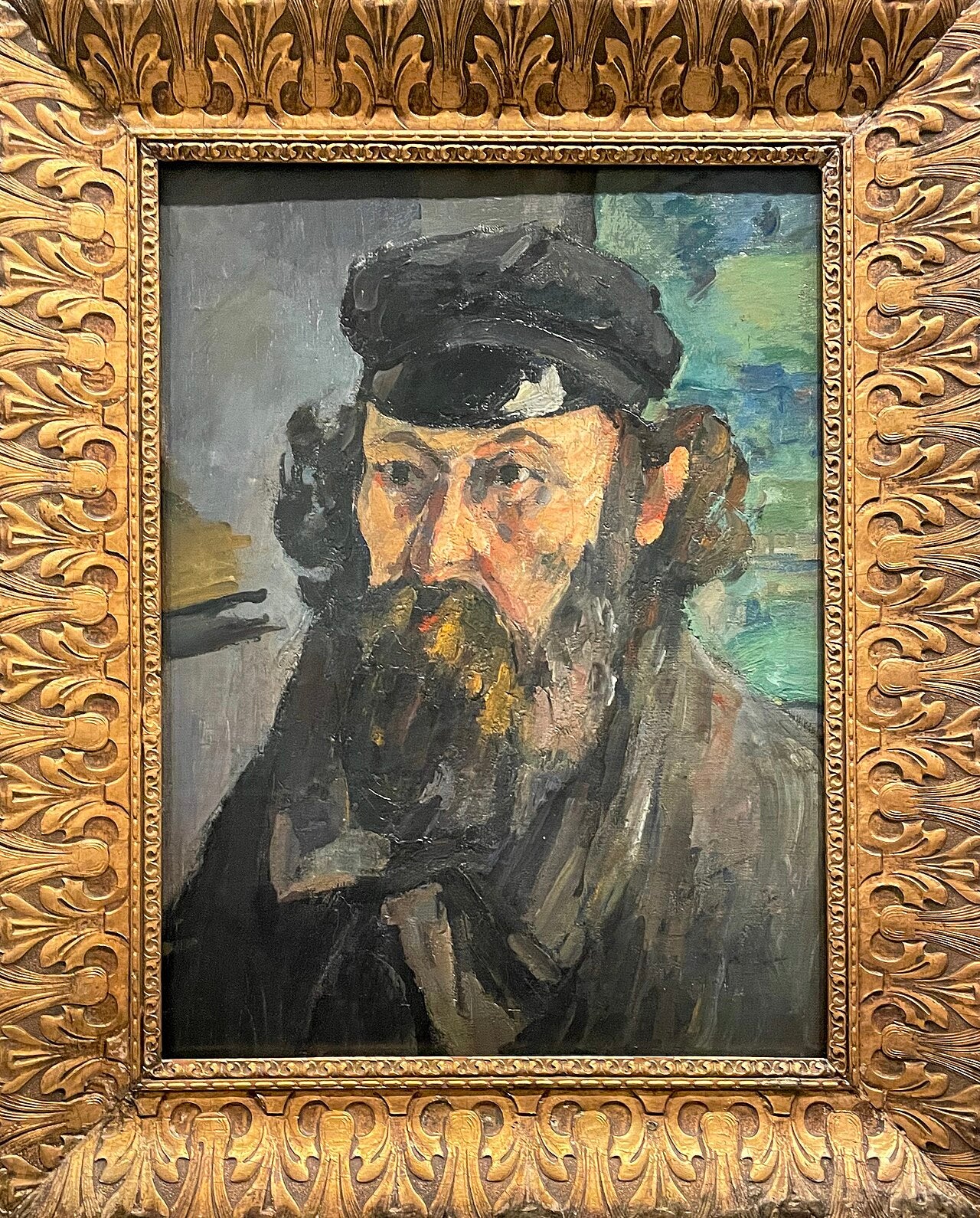 Porträtt av konstnären med keps - Paul Cézanne