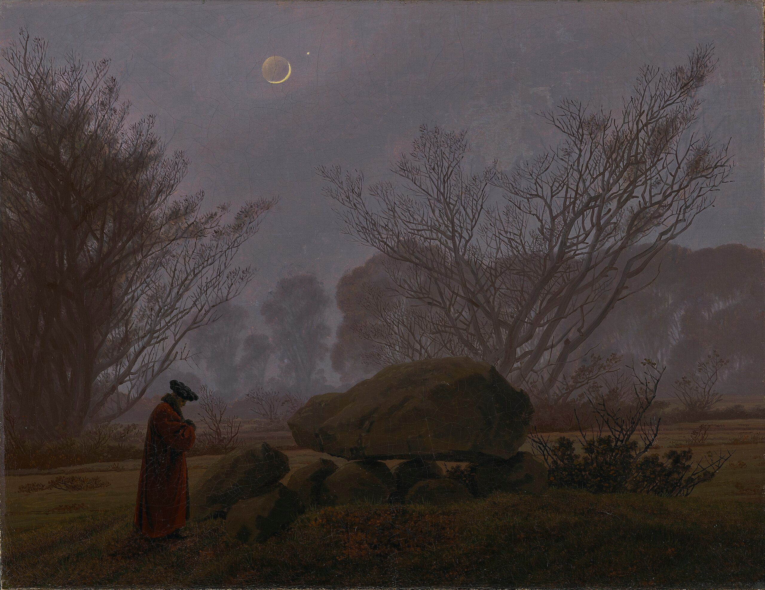 Promenad i skymningen - Caspar David Friedrich