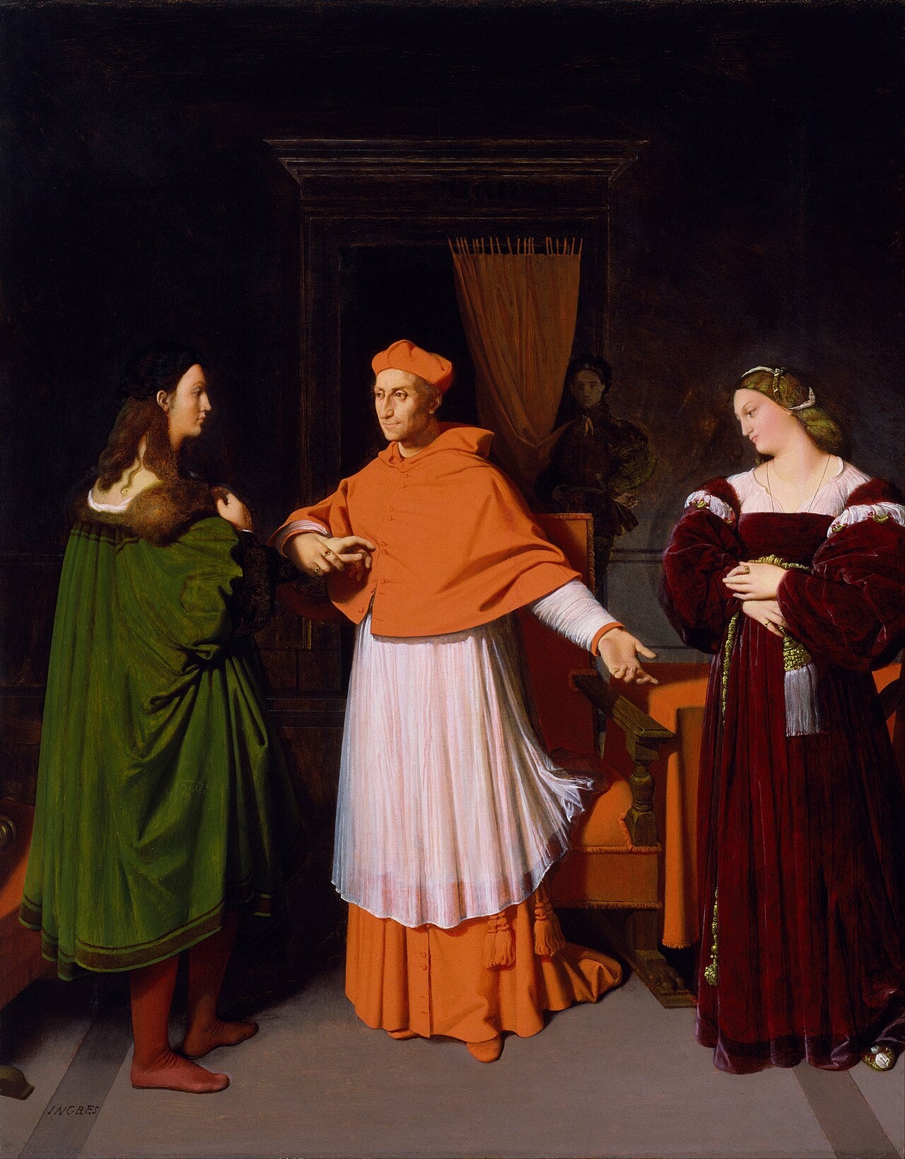 Raphaël och kardinal Bibbienas brorsdotter - Jean-Auguste-Dominique Ingres