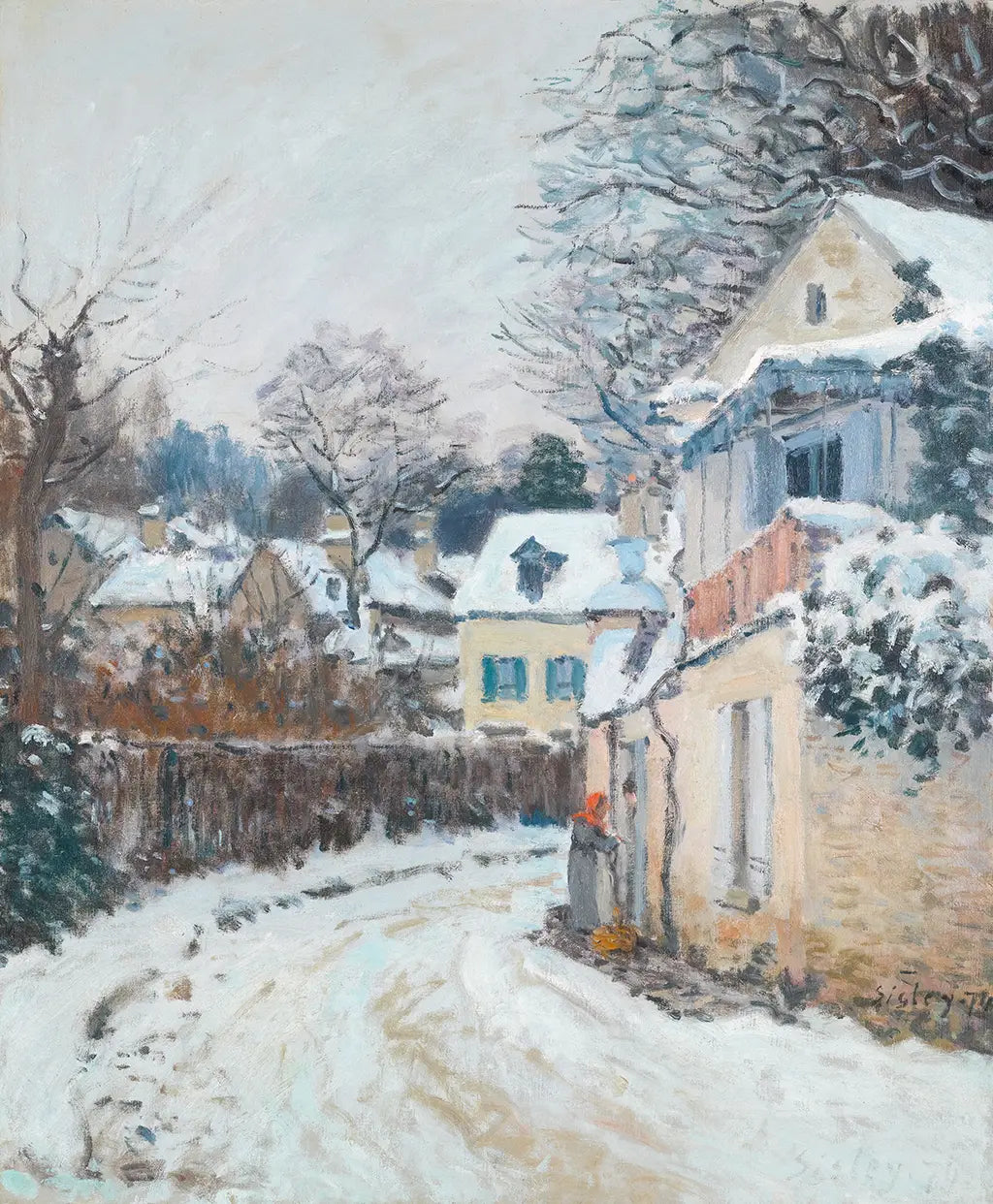 Reproduction du tableau « Rue de la Princesse, hiver - Alfred Sisley » par Alpha Reproduction en peinture à l’huile
