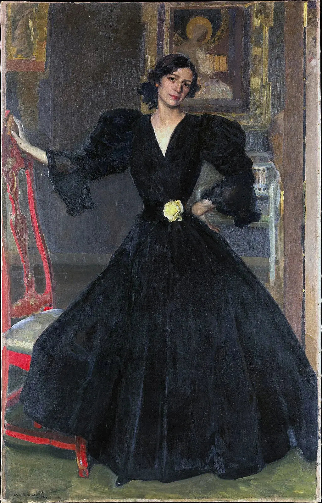 Reproduction du tableau « Señora de Sorolla (Clotilde García del Castillo, 1865-1929) en noir - Joaquín Sorolla » par Alpha Reproduction en peinture à l’huile