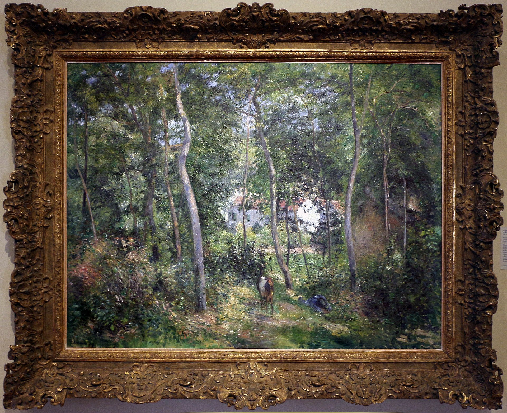 Skogsdunge vid Hermitage, Pontoise / Hermitage-bakgrunden - Camille Pissarro