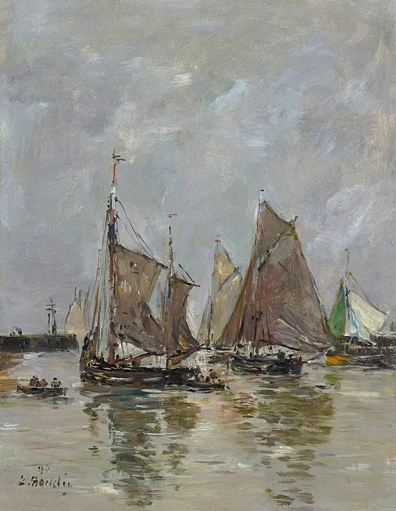 Trouville, sardinfiskarnas utrustning - Eugène Boudin