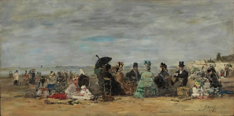 Trouville, strandscen - Eugène Boudin