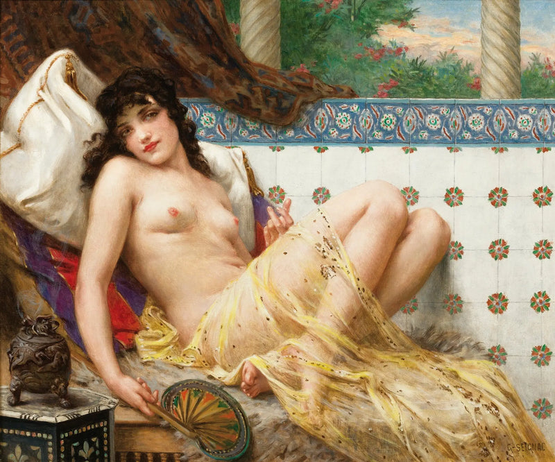 Odaliska med fan - Guillaume Seignac