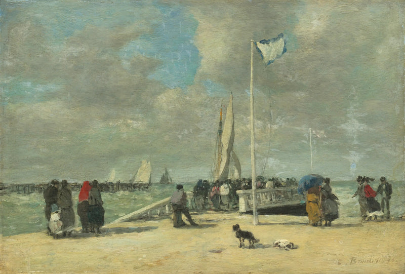 På piren - Eugène Boudin
