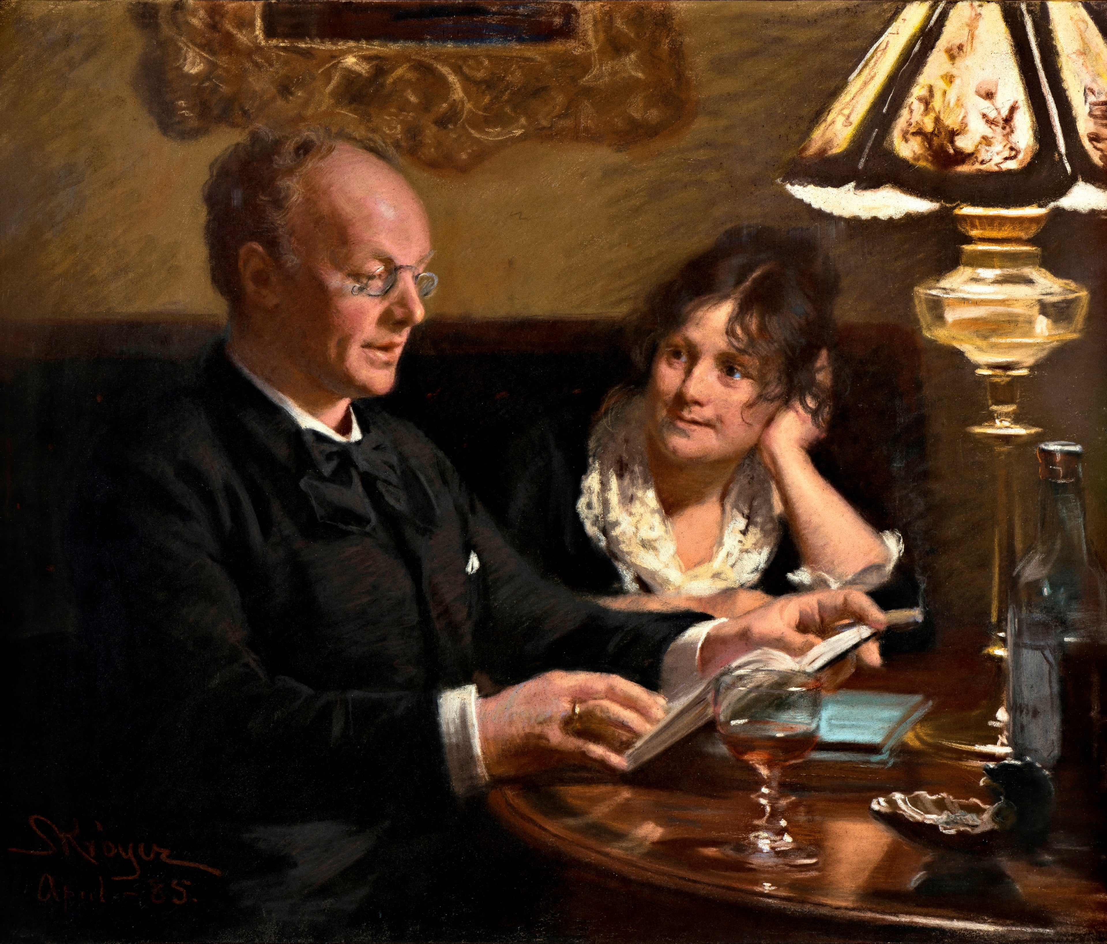 Dubbelporträtt av den kungliga skådespelaren Emil Poulsen (1842-1911) och hans fru Anna, född Næser (1849-1934) - Peder Severin Krøyer