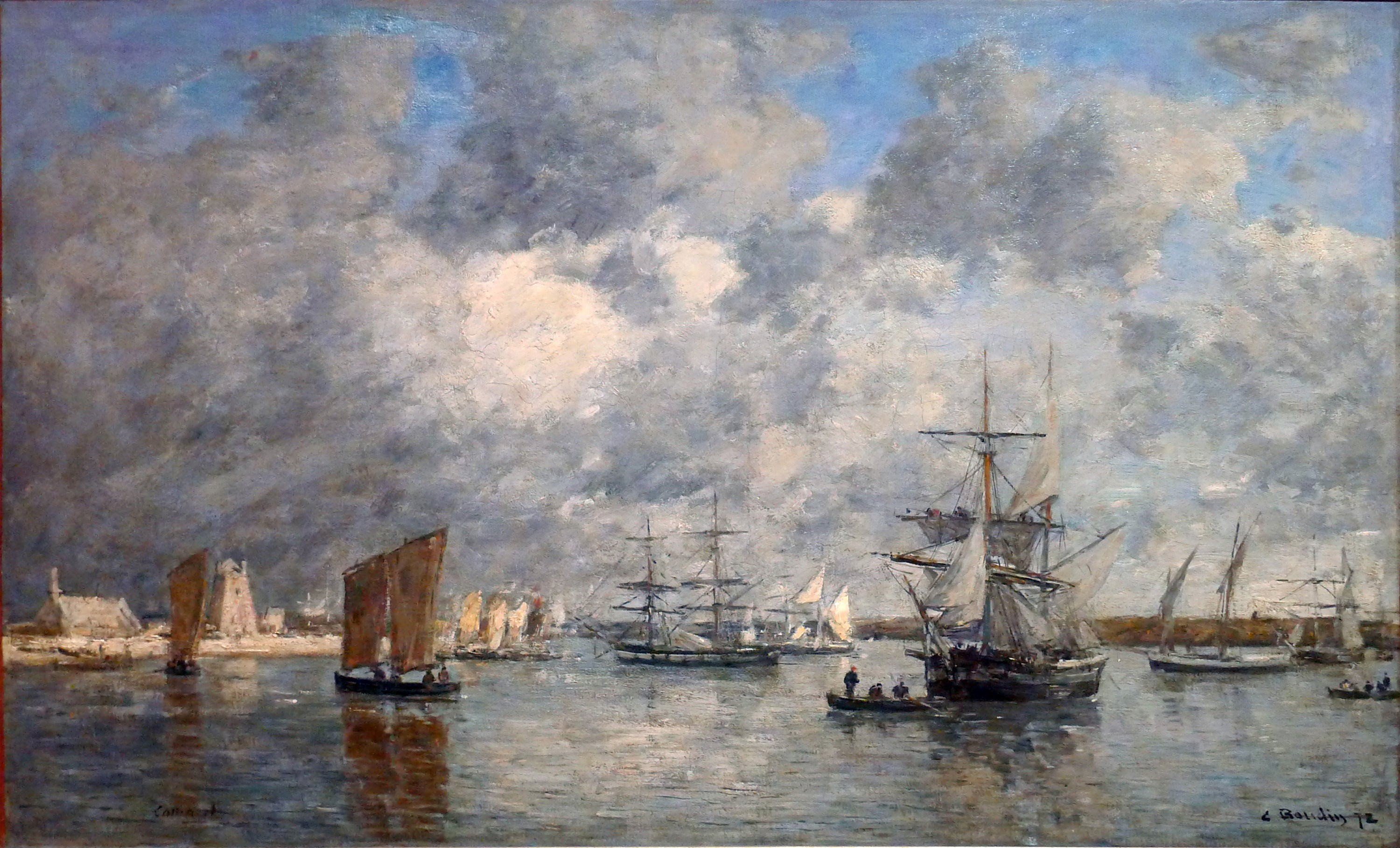 Reproduction du tableau « Le port de Camaret - Eugène Boudin » par Alpha Reproduction en peinture à l’huile