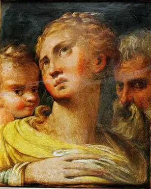 Tre huvuden - Parmigianino