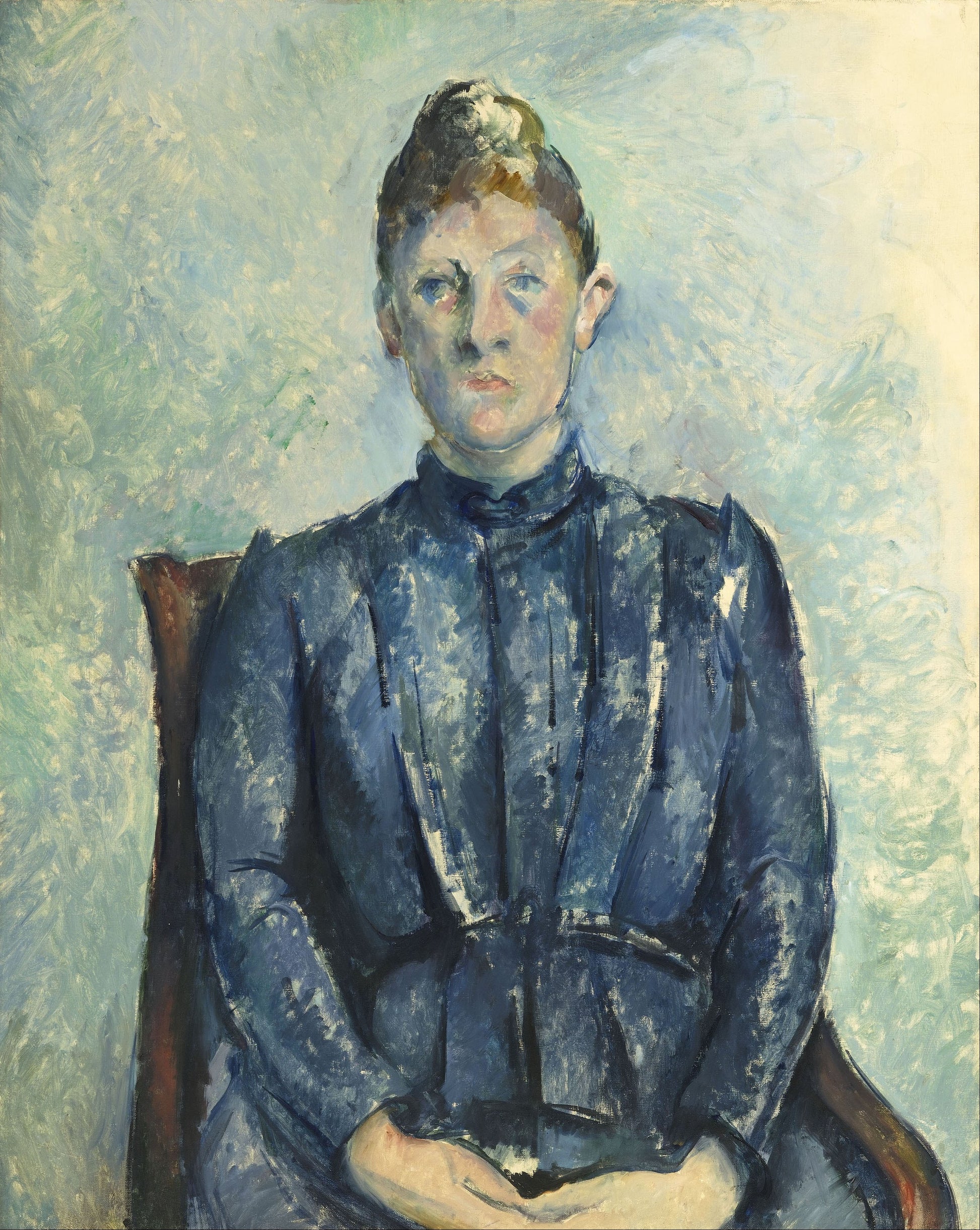 Reproduction du tableau « Portrait de Madame Cézanne - Paul Cézanne » par Alpha Reproduction en peinture à l’huile