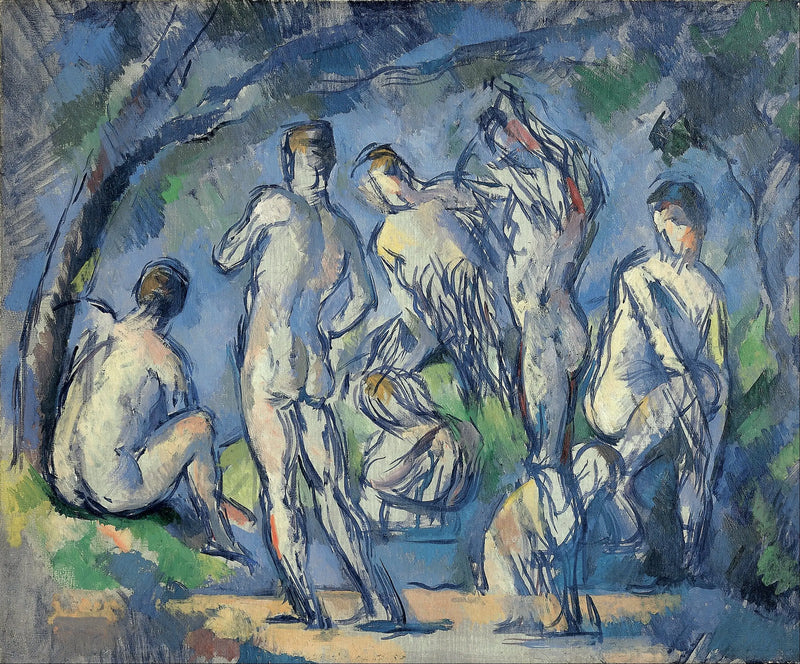 Grupp av sju badare - Paul Cézanne