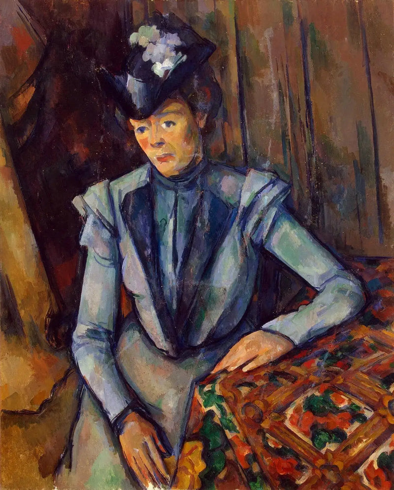 Damen i blått - Paul Cézanne