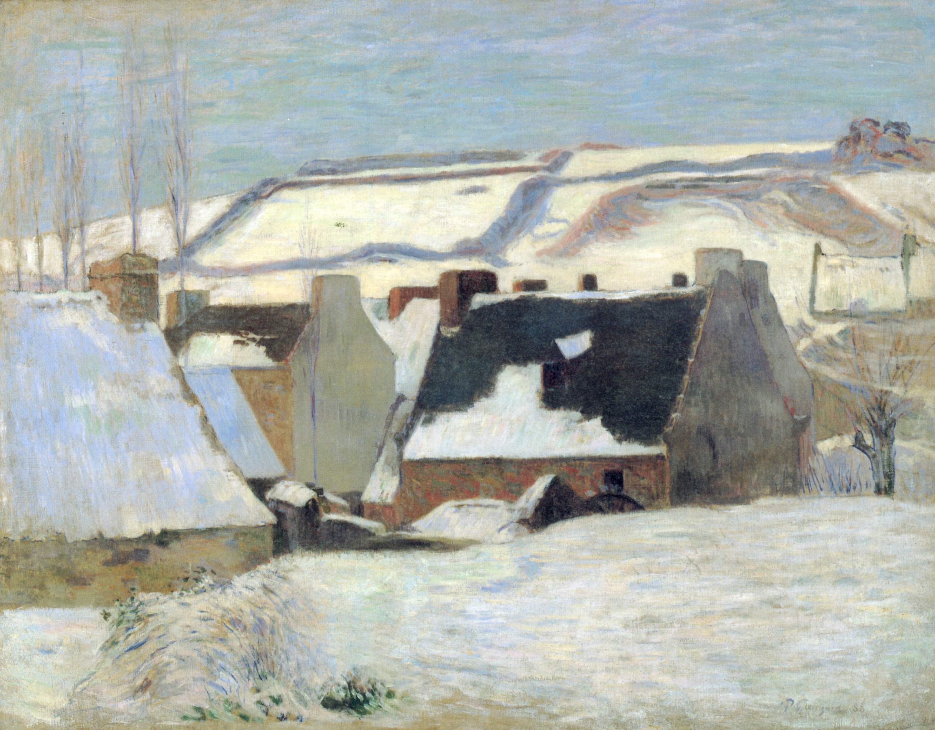 Pont-Aven under snön - Paul Gauguin