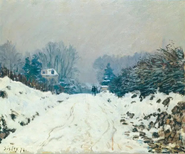 Vinterlandskap i Louveciennes - Alfred Sisley