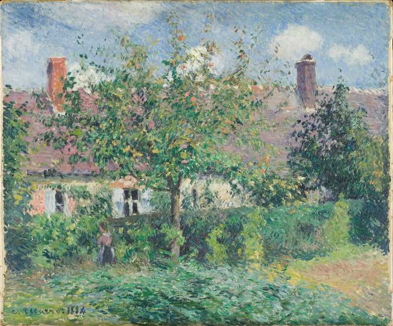 Gamla hus i Éragny, av Camille Pissarro, 1884 - Camille Pissarro