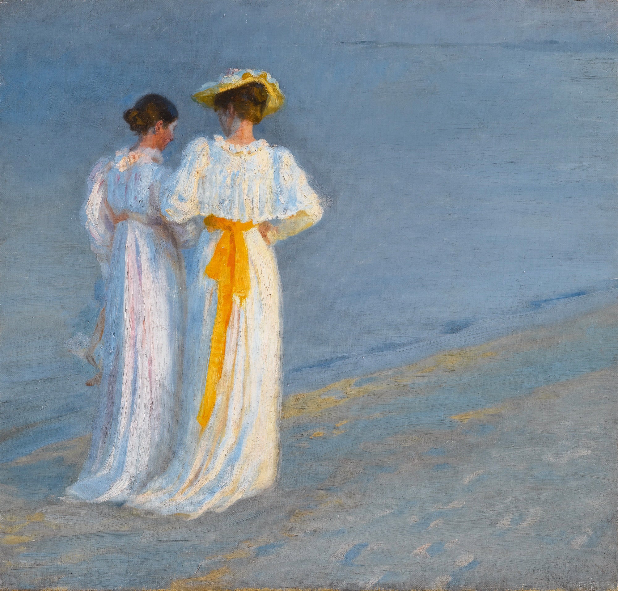 Anna Ancher och Marie Krøyer på stranden i Skagen - Peder Severin Krøyer